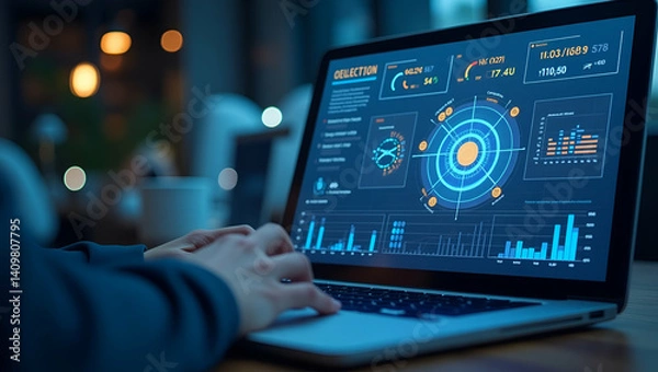 Fototapeta Interactive Visualization Tool for Monitoring Digital Shopping Trends: Optimize Online Retail Performance & Boost Conversion Rates
