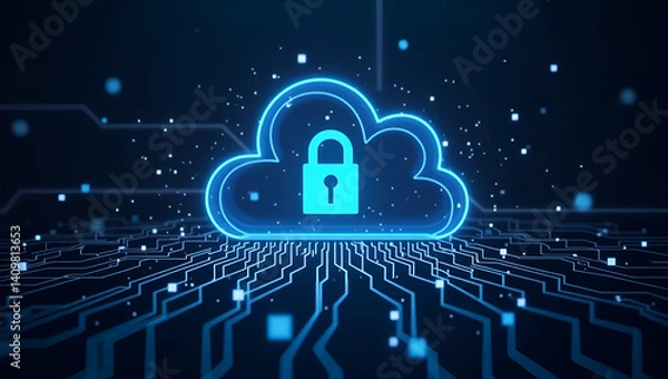Fototapeta High-Quality Visual of Cloud Data Protection: Secure Encryption & Robust Backup Systems Safeguarding Digital Assets in Modern IT Environments