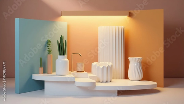 Obraz Sleek Product Display Mockup for Online Retail: Crisp Imagery & Balanced Design with Empty Space for Customization