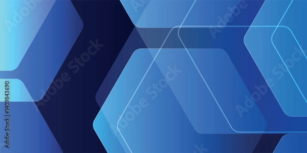 Obraz Hexagon pattern. Abstract blue background. Geometric triangle background.