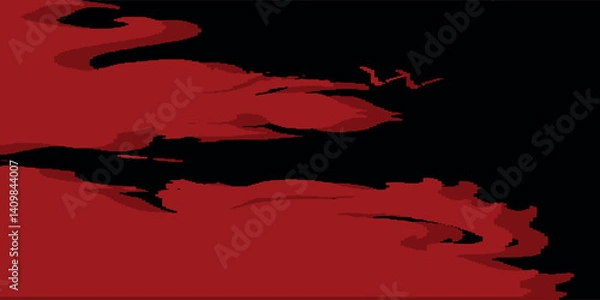 Obraz Fantastic smoke background. Magic smoke with glitter and small particles of twinkling stars, fog with glowing particles, red vapor with stardust. Vector illustration.