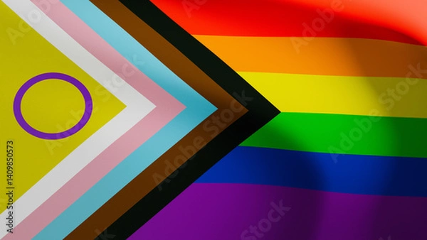 Fototapeta Waving  Pride flag in colors of lgbtqia+ community