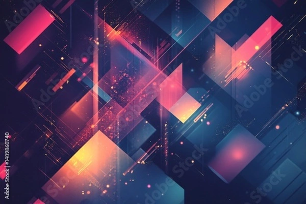 Obraz Geometric backdrop enhanced with data flow graphics