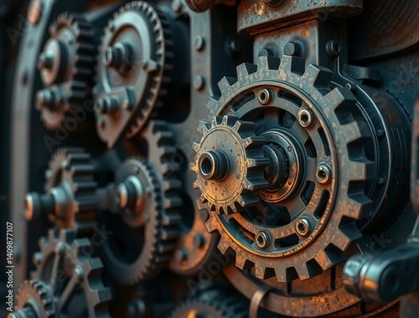 Fototapeta old rusty gears