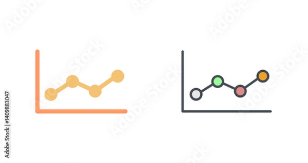 Fototapeta Line Chart Icon Design