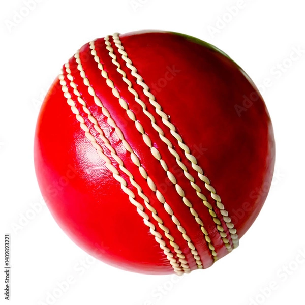 Fototapeta cricket ball isolated on white background PNG , AI GENERATED