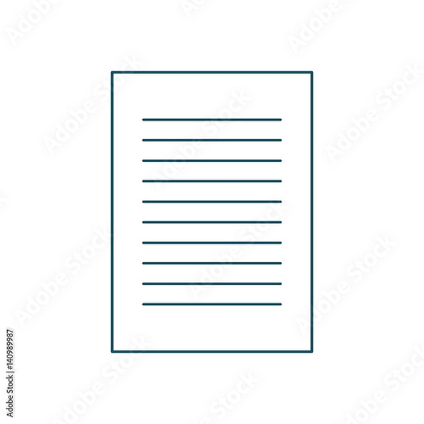Obraz document page icon over white background. vector illustration