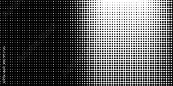 Fototapeta Basic halftone dots effect in black and white color. Halftone effect. Halftone dots. Black white halftone.Background with monochrome dotted