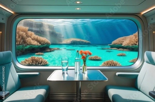 Fototapeta Beneath the Surface - Train through the Coral Realm