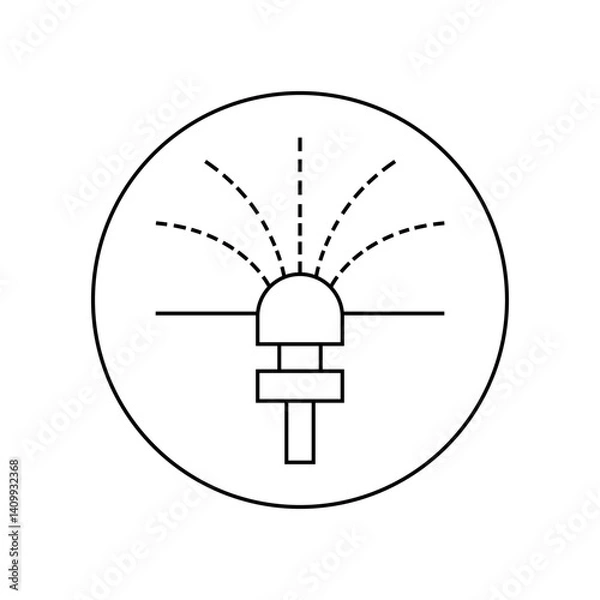 Obraz Irrigation system icon. Smart home. Outline lawn watering  symbol. Technology system. Vector illustration.