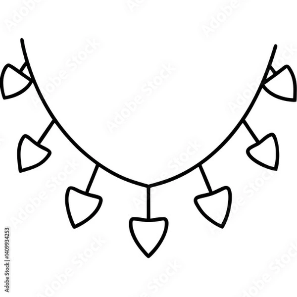 Obraz Elegant Heart Garland Line Drawing