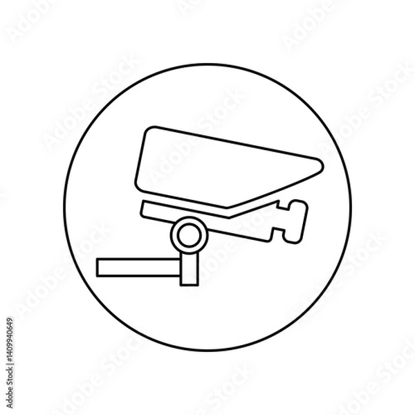 Obraz Security camera outline icon. Smart home. Technology system. Vector illustration.