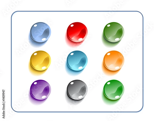 Obraz glass buttons with clipping paths