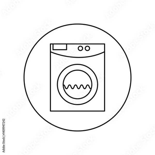 Obraz Washing machine outline icon. Smart home. Technology system. Vector illustration.