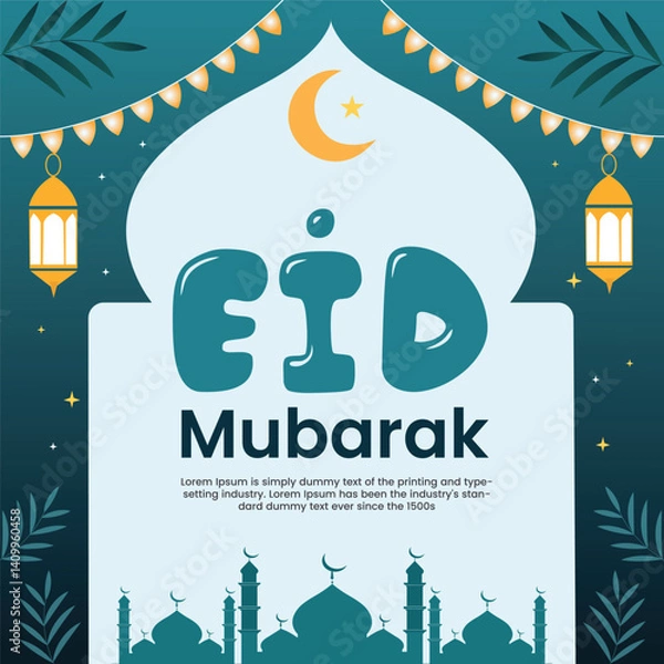 Obraz Happy Eid al Adha Mubarak Sale Banner Design Template
