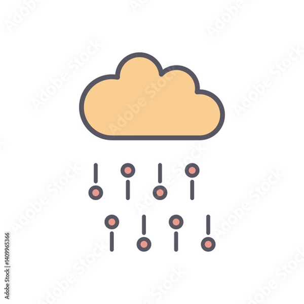 Fototapeta Coud  vector icon stock illustration