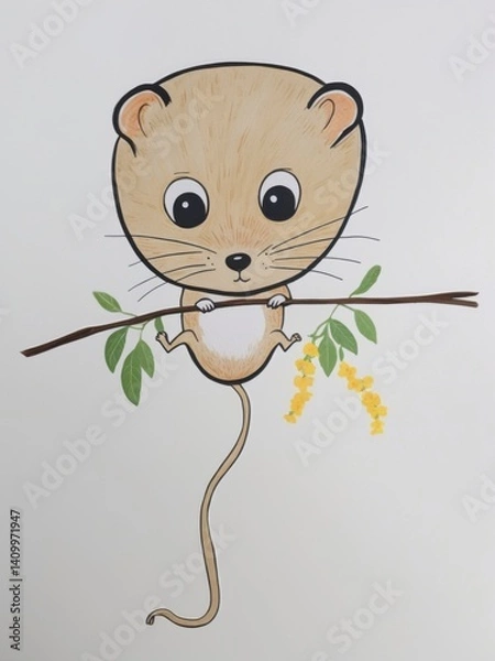Obraz Mouse on a Branch