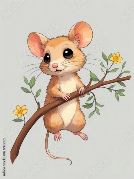 Obraz Mouse on a Twig