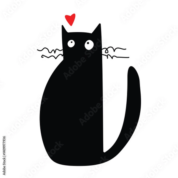 Obraz Black cat's love vector eps.