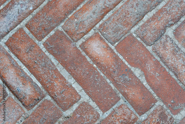 Obraz brick path texture, grey granite from Italy, wallpaper and texture suitable for rendering	
