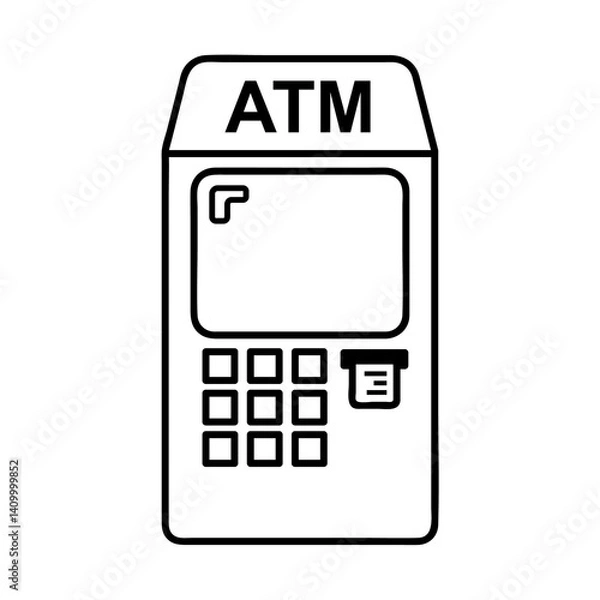 Obraz ATM machine icon outline style with black color