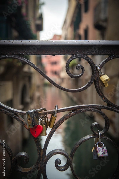 Obraz Locks on a Bridge