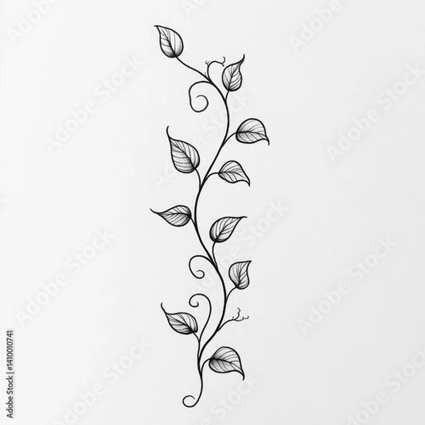 Fototapeta Vertical vine with leaves design