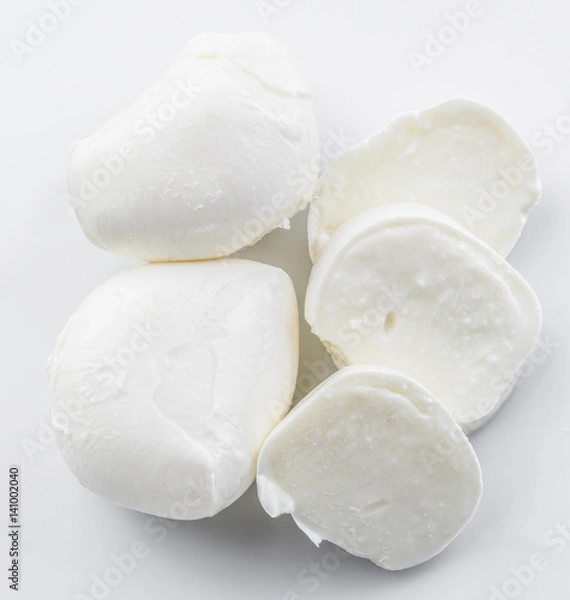 Obraz  Mozzarella on the white background.