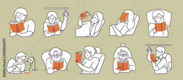 Fototapeta Reading Habit Activity