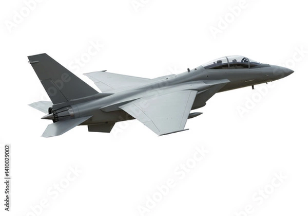 Obraz Modern military jet aircraft isolated on white background
