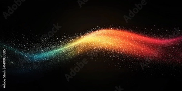 Fototapeta Vibrant Dust Wave on Dark Backdrop – Futuristic Motion Light Texture