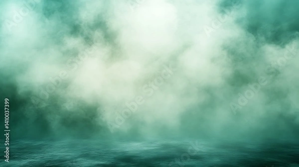 Fototapeta Abstract Green Foggy Seascape Image Background