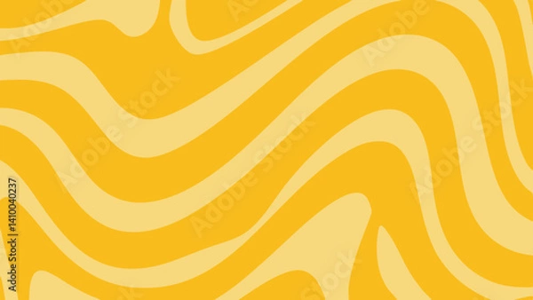 Fototapeta Abstract Yellow Swirls, Abstract horizontal background with colorful waves. Trendy vector illustration in style retro 60s, 70s. Pastel colors