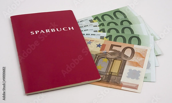 Obraz Sparbuch mit Geld