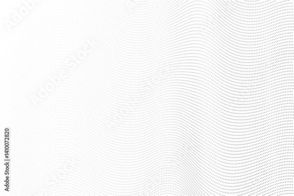 Fototapeta Minimal Black and white wavy halftone background vector Vector in concept of technology science.