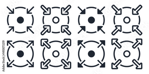 Obraz Expand narrow icon. Illustration vector