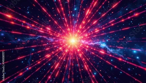 Obraz Symmetrical, radiating lines forming starburst, simple, clean