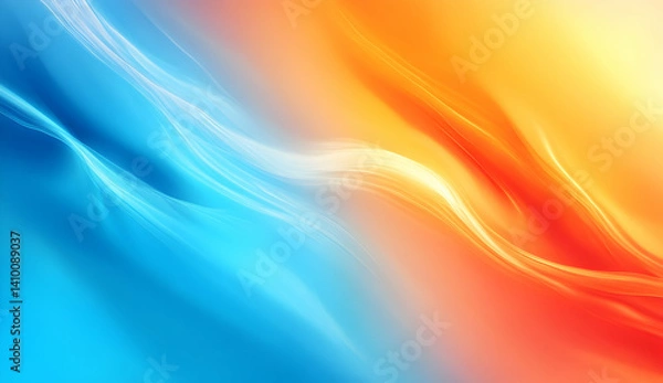 Fototapeta Abstract, colorful, high-speed background with a blur effect, featuring blue and orange colors, bright streaks, streaking lines, and streaks of light on a dark backdrop. 
