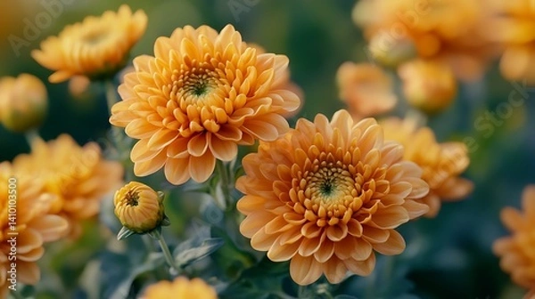 Obraz オレンジ色の菊の花