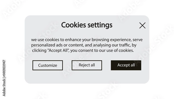 Fototapeta We use cookies message, cookies text for page and website
