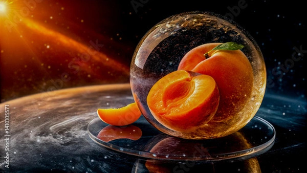 Obraz Apricot in a Glowing Crystal Planetary Shell