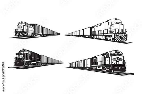 Fototapeta Railway Symbol Vector Pack – Sleek and Minimal Icons