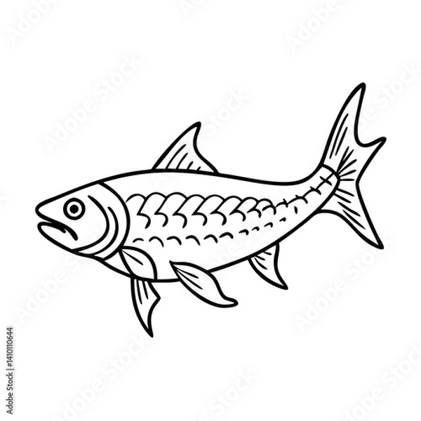 Obraz tarpon icon, tarpon vector illustration-simple illustration of tarpon, perfect for tarpon logos and icons
