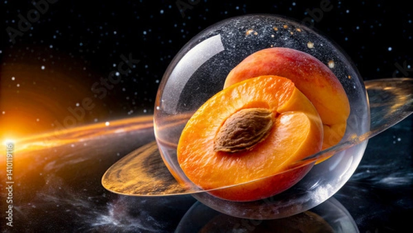 Obraz Apricot in a Glowing Crystal Planetary Shell