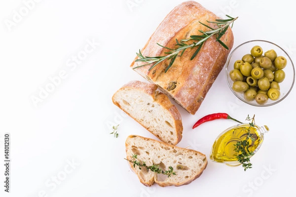 Obraz Top view ciabatta bread