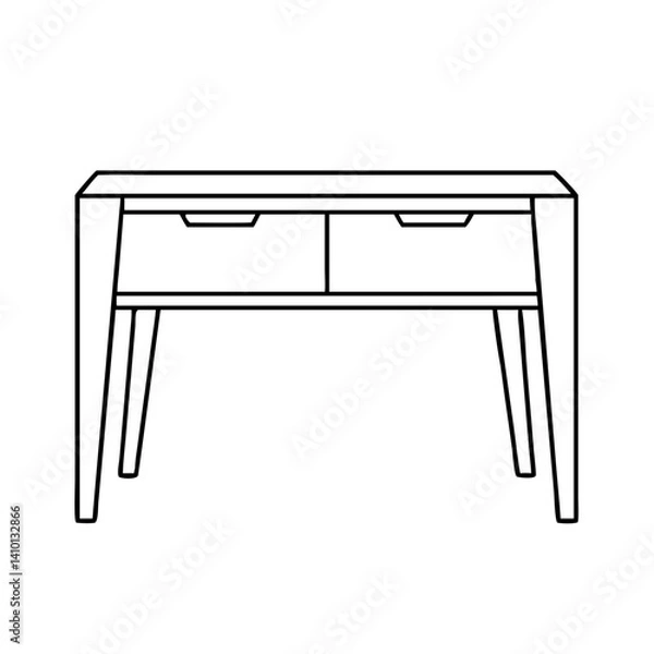 Obraz console table icon, console table vector illustration-simple illustration of console table, perfect for console table logos and icons