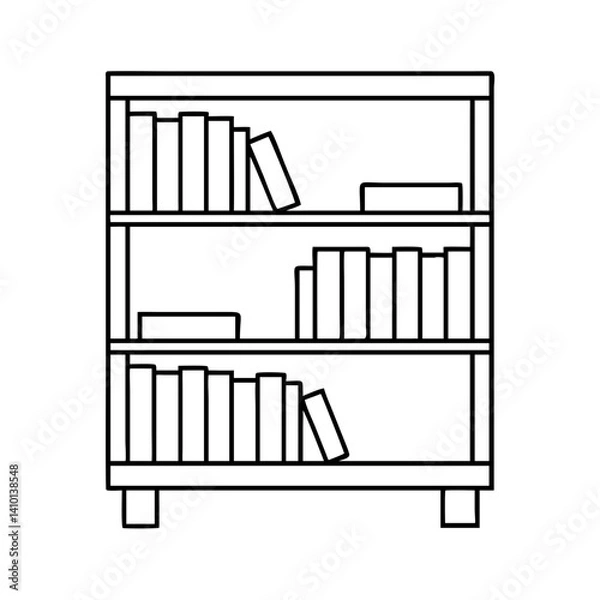Obraz bookshelf icon, bookshelf vector illustration-simple illustration of bookshelf, perfect for bookshelf logos and icons