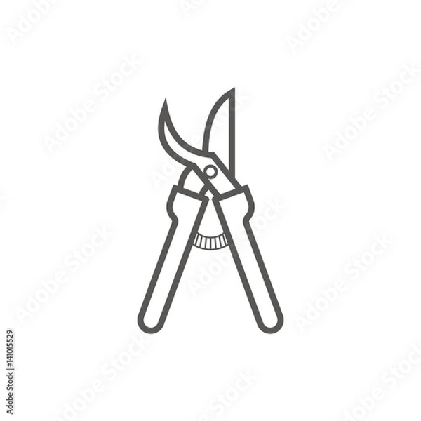 Obraz Garden pruner line art icon. Simple vector icon.
