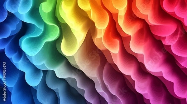 Fototapeta Abstract Rainbow Wave Pattern Design Background