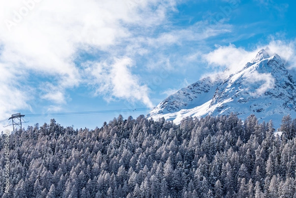 Obraz Snowy landscape in the alps of Sankt Moritz